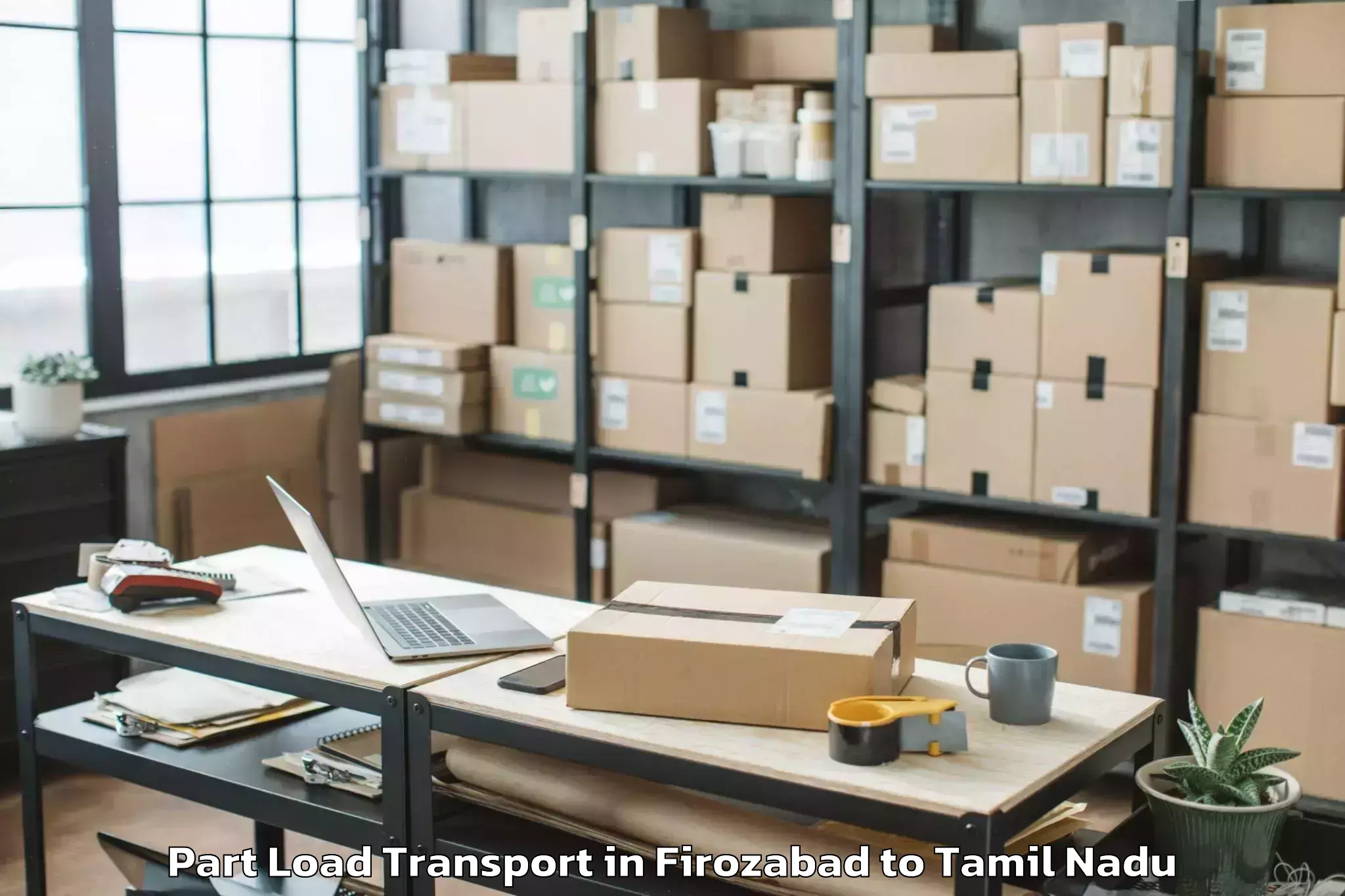 Get Firozabad to Vels University Chennai Part Load Transport